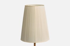 Arvid Böhlmarks Lampfabrik, Lámpara de pie, Latón, Madera, Tela, Suecia, Década de 1940