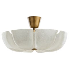 Arvid Böhlmarks Lampfabrik, Pendant Light, Glass, Brass, Sweden, 1950s