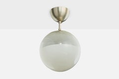 Arvid Böhlmarks Lampfabrik, Pendant Light, Metal, Glass, Sweden, 1930s