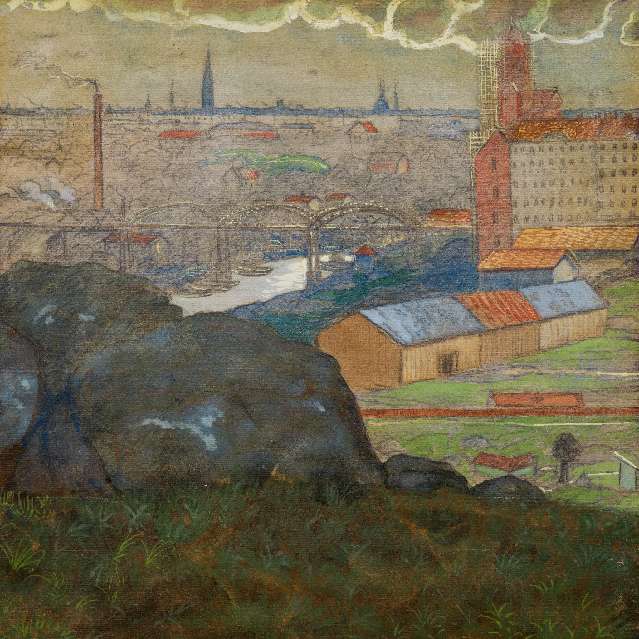 St Eriksbron Seen From Stadshagen, Stockholm, 1908 For Sale 3