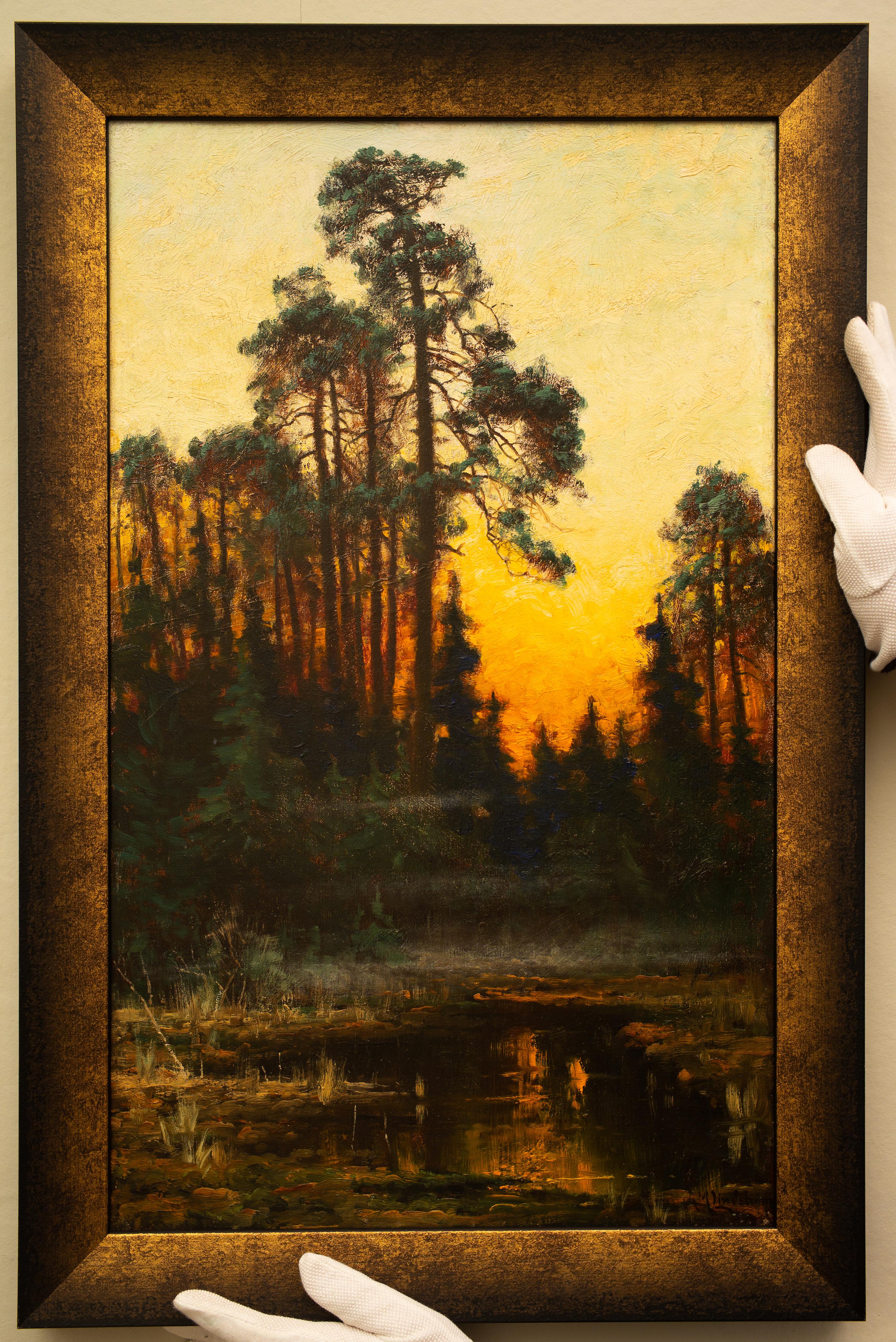 foggy forest painting