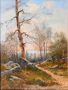 Swedish Landscape, Oil Painting, 19th Century, Framed