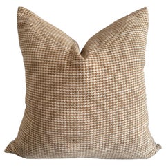 Arvin Checkered Pillow with Insert in Brown Rust and Cream 