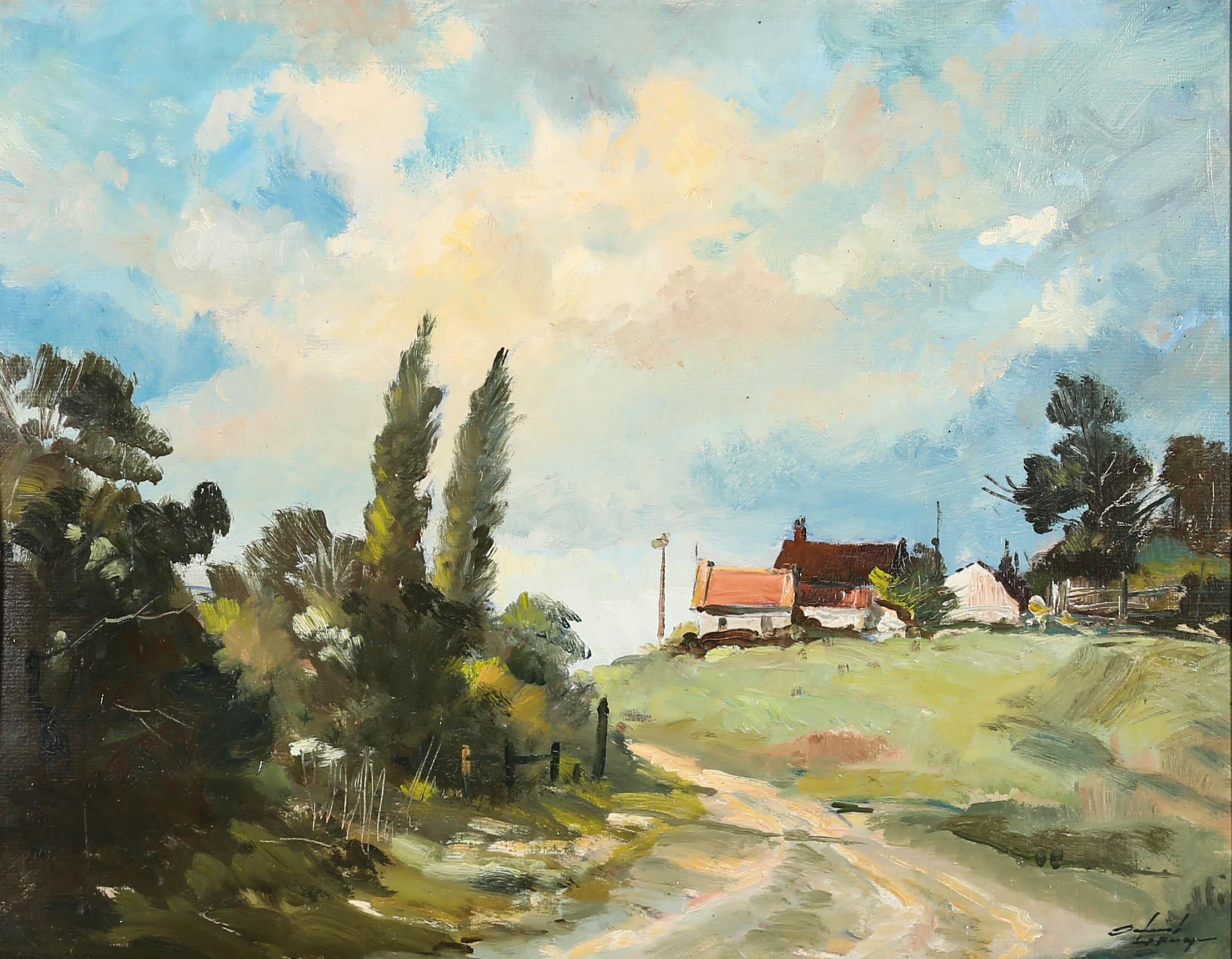 Arvind Limaye - 20th Century Oil, The Country Lane For Sale 1