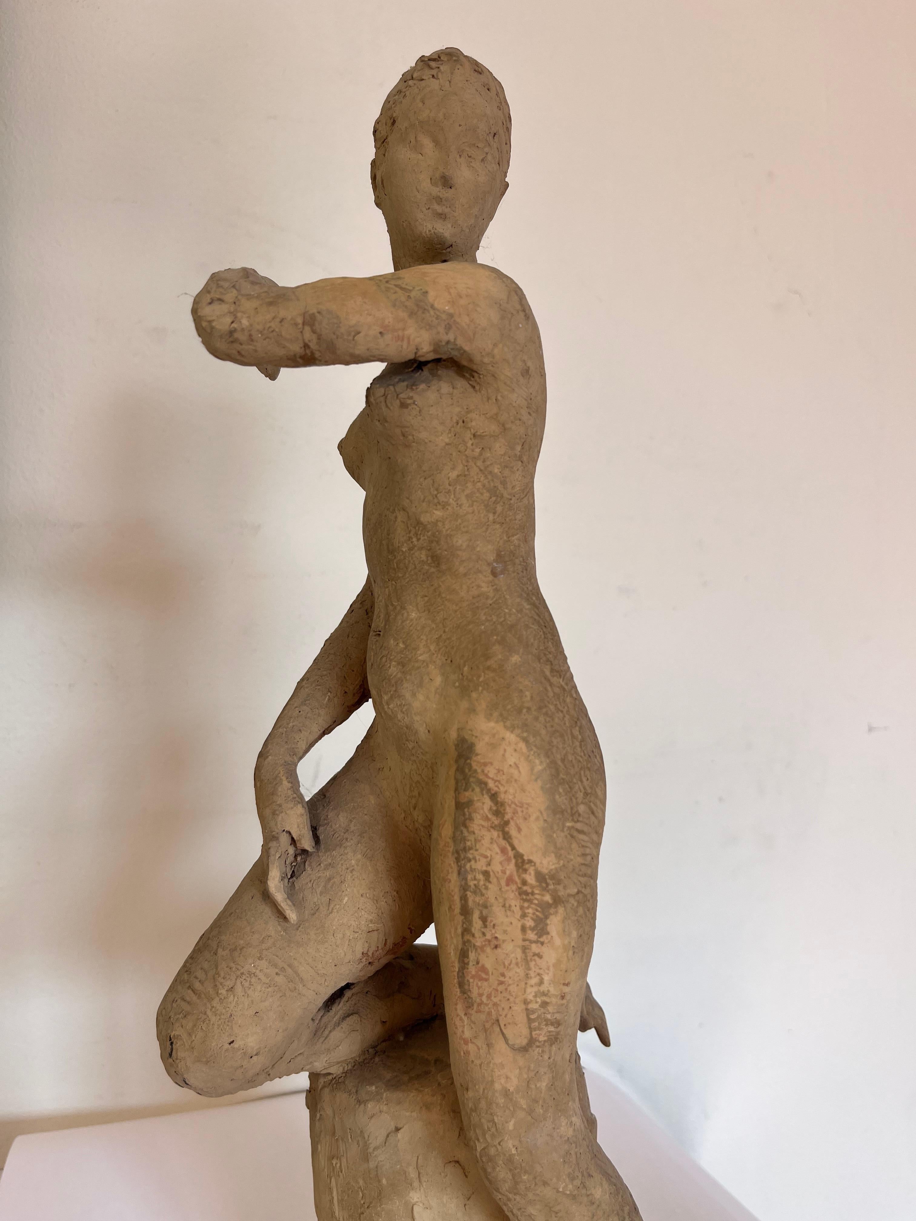 Ary Bitter  Original Signé et daté d'août 1957 Femme nue en terre cuite  Sculpture  en vente 5