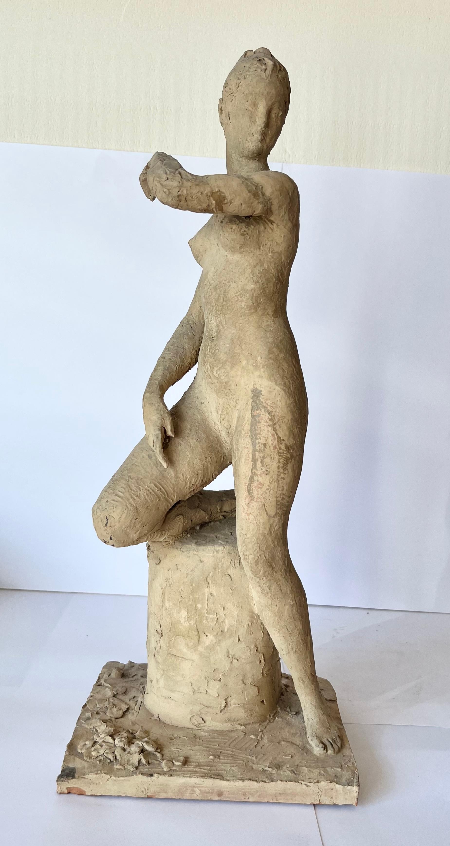 Ary Bitter Original Signed Dated August 1957 Terracotta Nude Female Sculpture For Sale 1