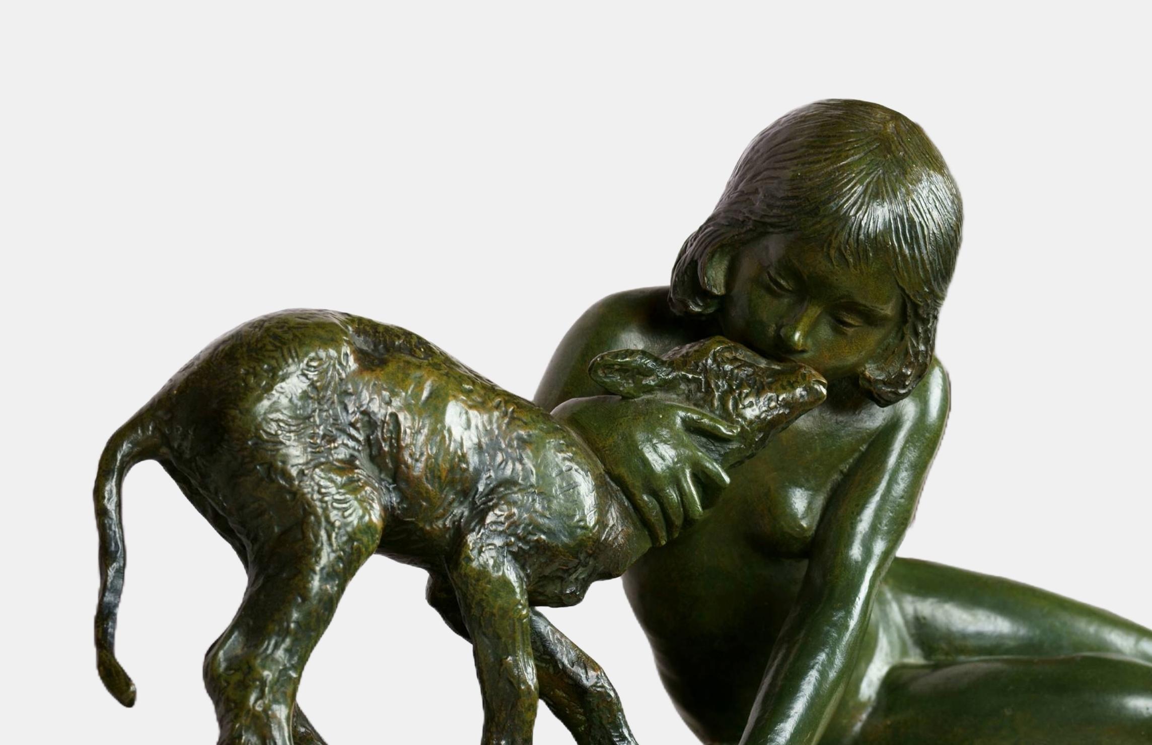 Chica con un niño / - Caricias de inocencia - en venta 5