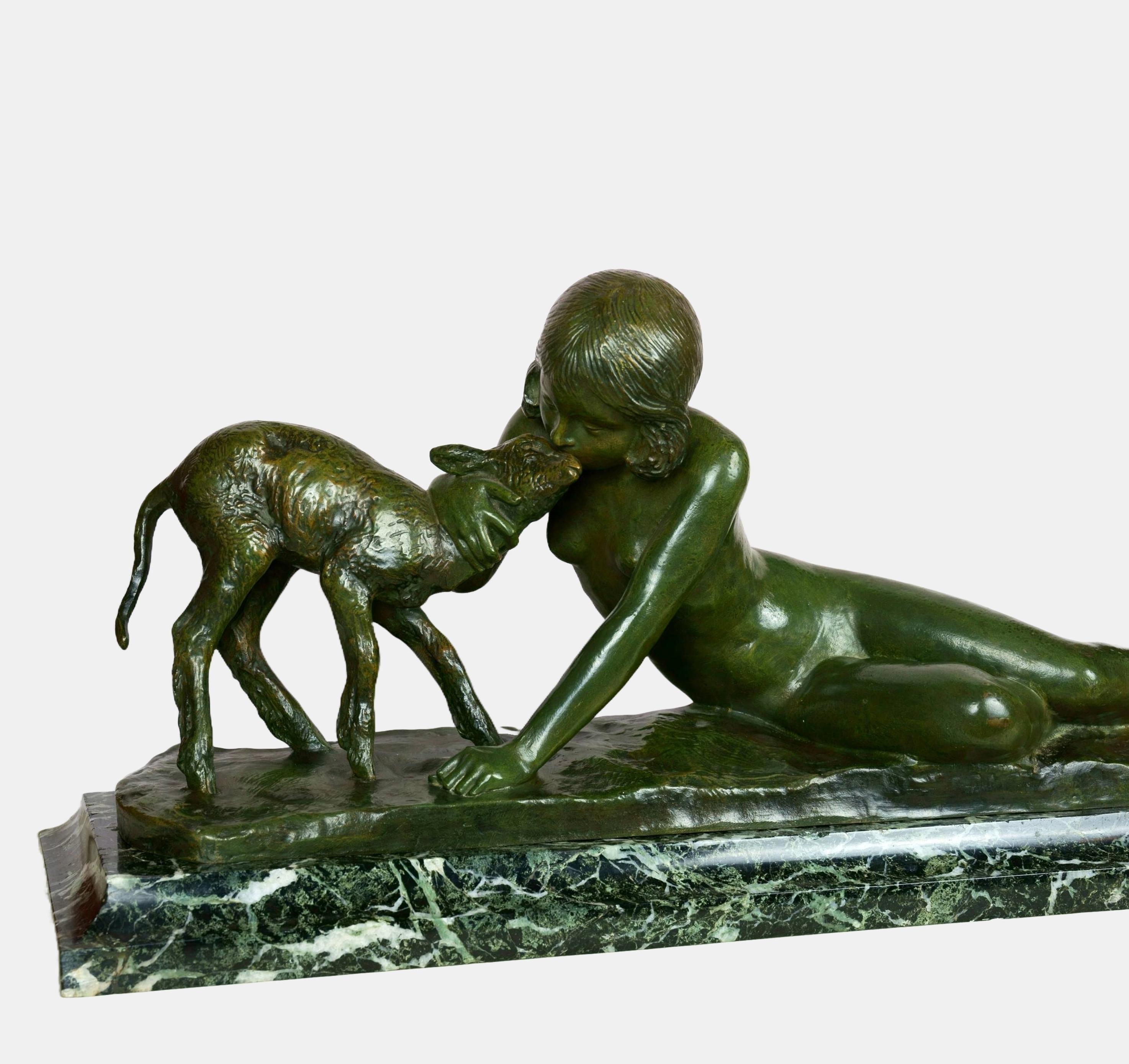 Chica con un niño / - Caricias de inocencia - en venta 2