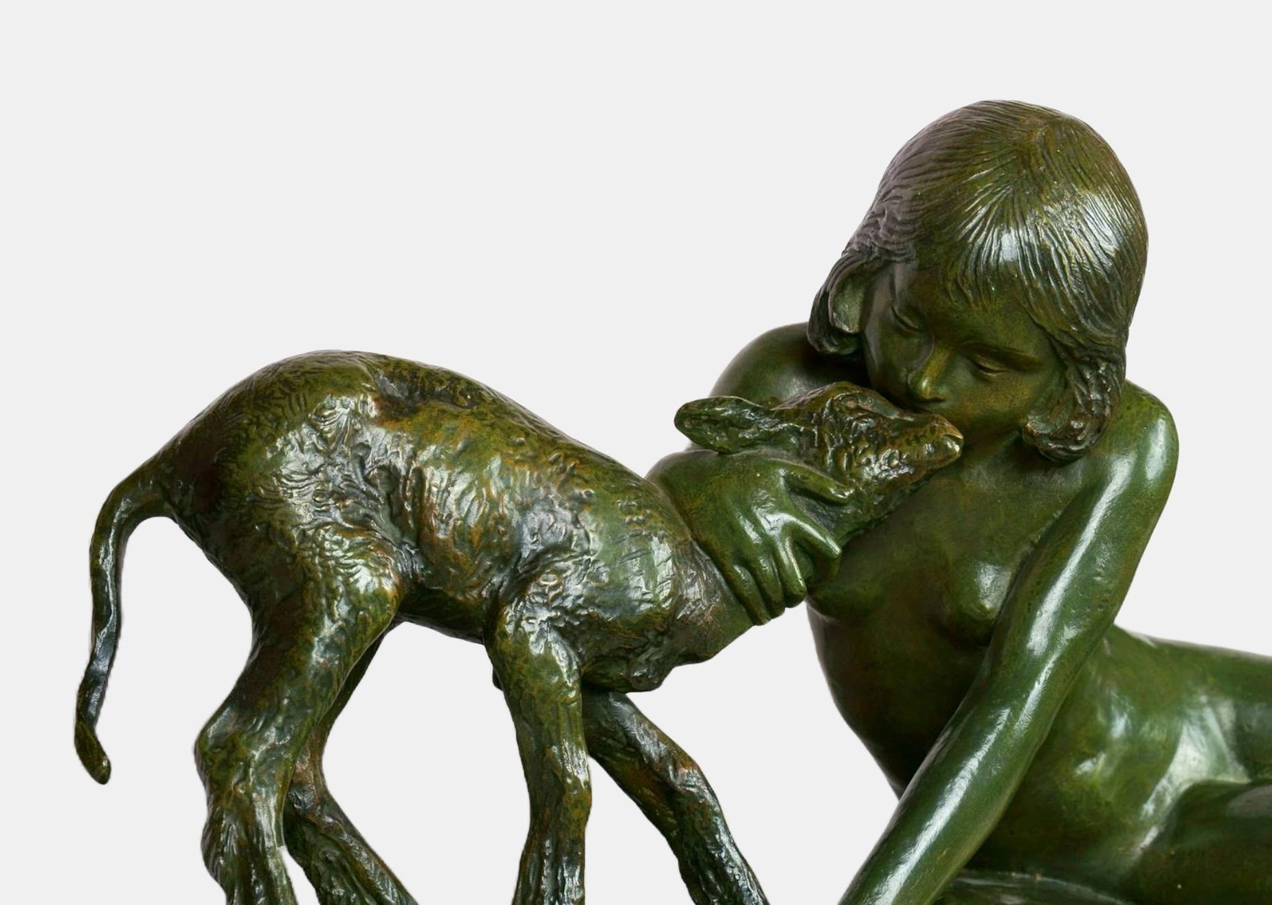 Chica con un niño / - Caricias de inocencia - en venta 4