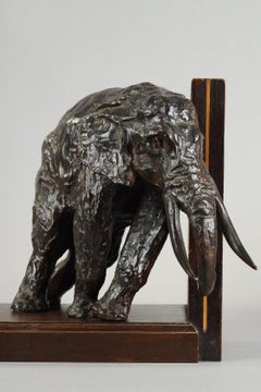 Pair of bookends with Elephants