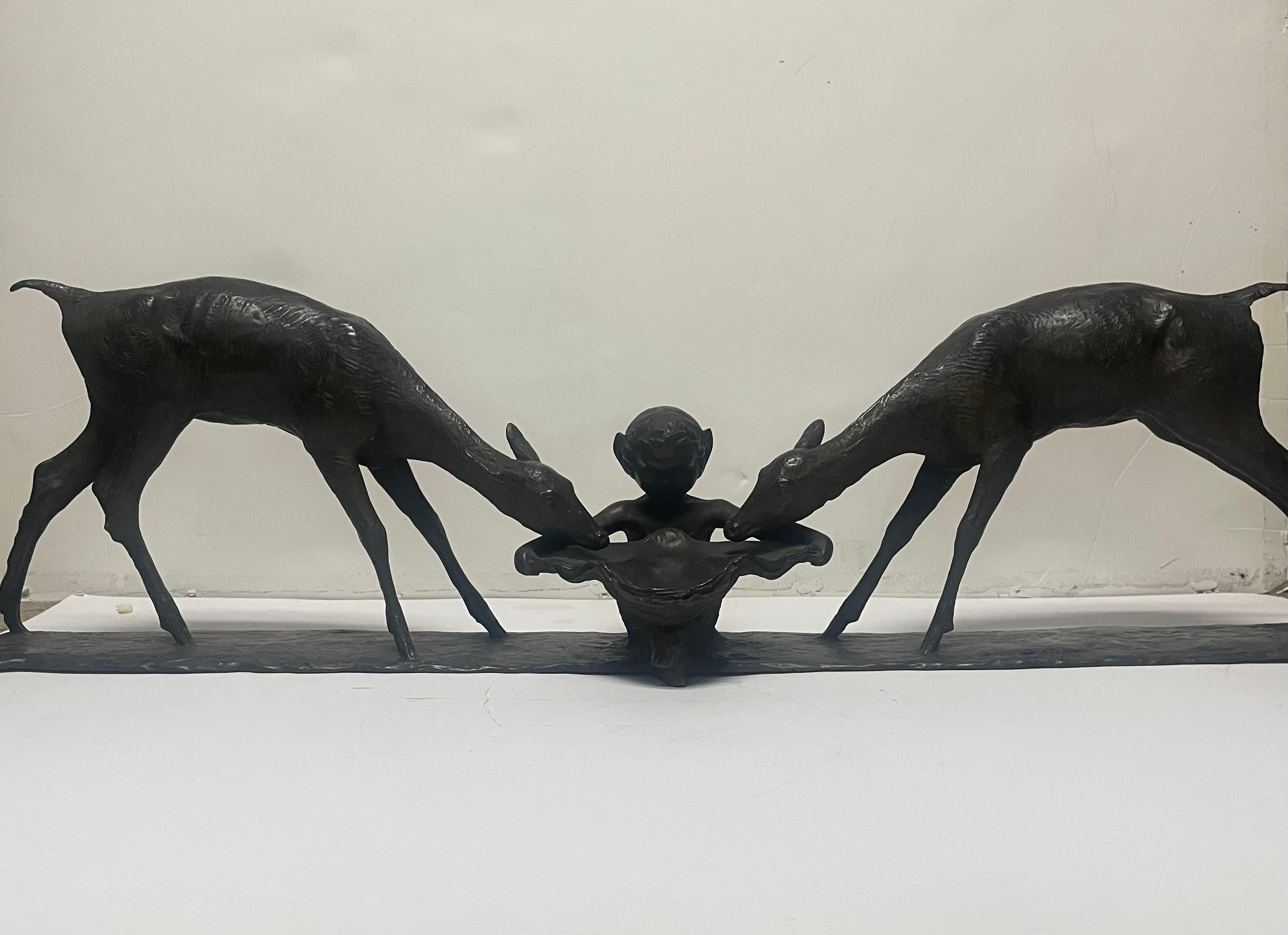 "Due cervi e un fauno" - Sculpture di Ary Jean Bitter 