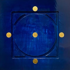 "Gate 41 - Human Design" - Acrylic and Gold on Engraved Wood - 60x60 cm