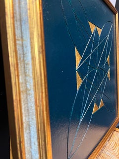 "Geometría Sagrada de Sagitario" - Caseína y Oro sobre Madera Grabada - 40x40cm