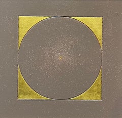 "La Geometría Sagrada de Aries" - Acrílico y Oro sobre Madera Grabada - 40x40 cm