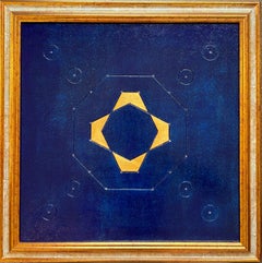 "The Sacred Geometry of Libra" - Acrylic and Gold on Engraved Wood - 40x40cm