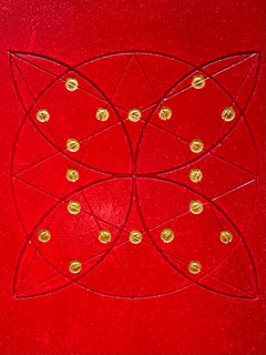 "The Sacred Geometry of Scorpio" - Acrylic and Gold on Engraved Wood - 40x40cm