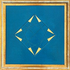 "The Sacred Geometry of Virgo" - Acrylic and Gold on Engraved Wood - 40x40cm