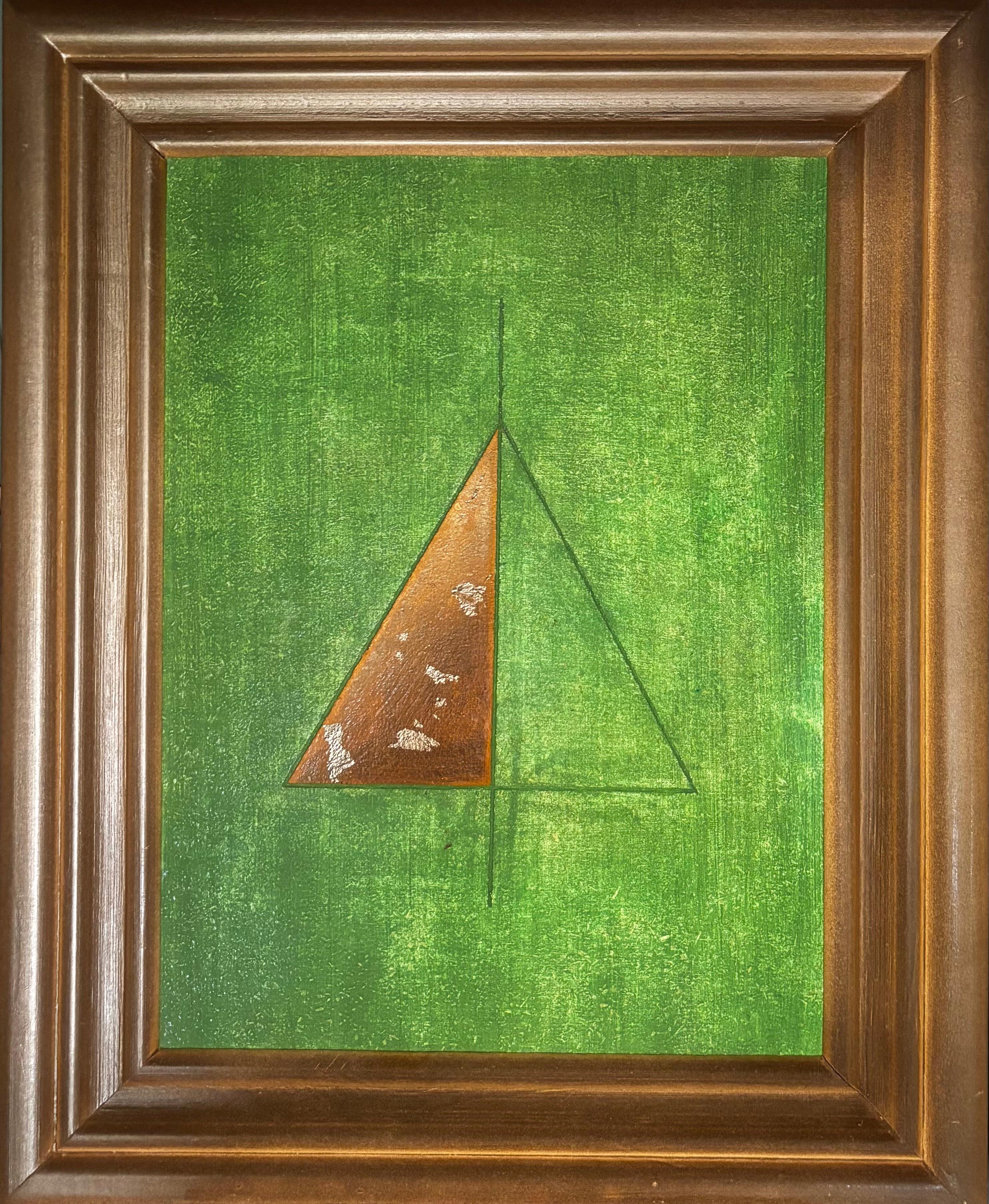 Abstract Painting Aryana Gyselinck - Œuvres d'art vibratoires - Porte 23 « Simplicité » - Gravure sur bois 30 x 40 cm