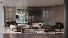 Aryna Sofa  Solid Wood Chocolate Oak & Premium Fabrics