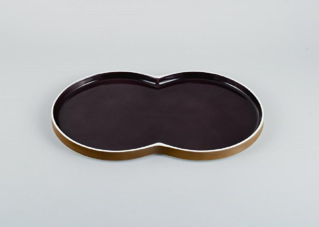Arzberg, Chromatics, Germany. Large modernist porcelain tray. In Excellent Condition For Sale In Copenhagen, DK