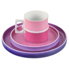 Arzberg, Alemania, Juego de café cromático con taza y dos platos