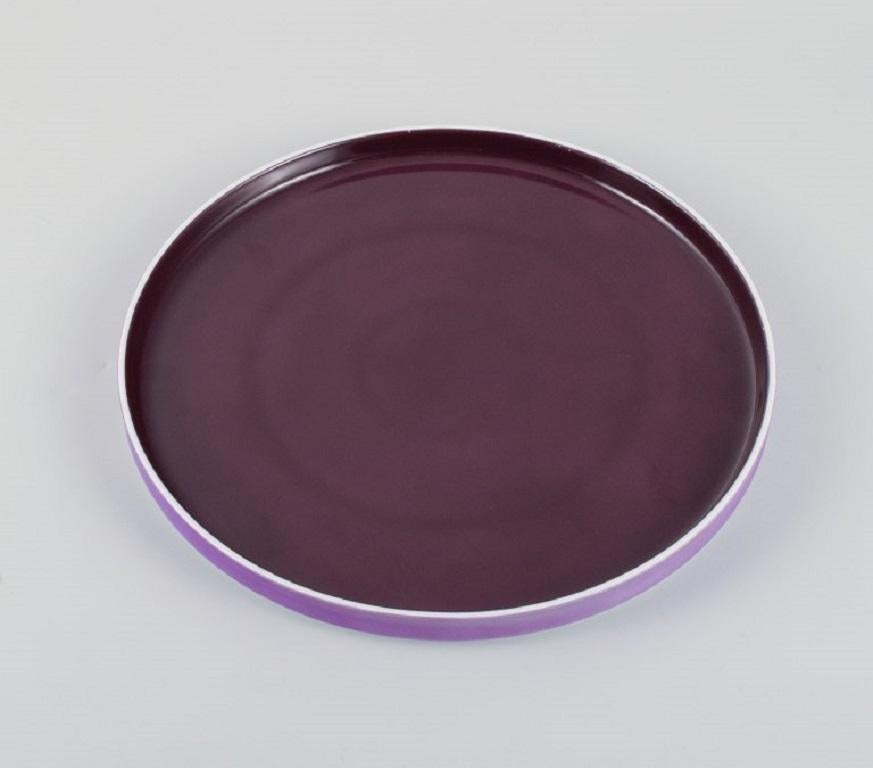 Glazed Arzberg, Germany. Chromatics Set Consisting of Six Large Plates in Porcelain For Sale