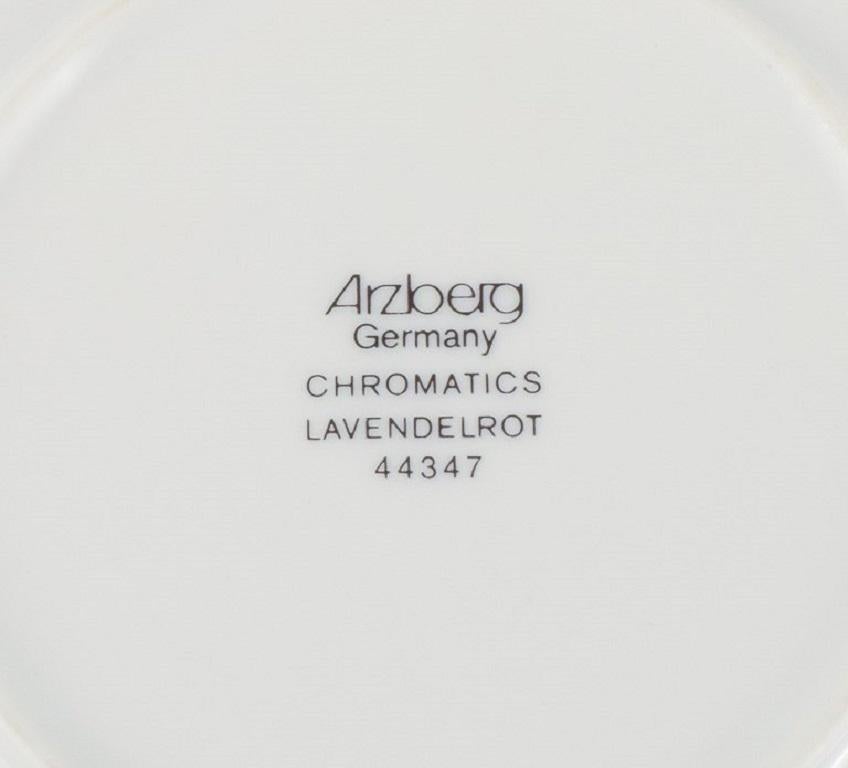 20th Century Arzberg, Germany. Chromatics Set Consisting of Six Large Plates in Porcelain For Sale