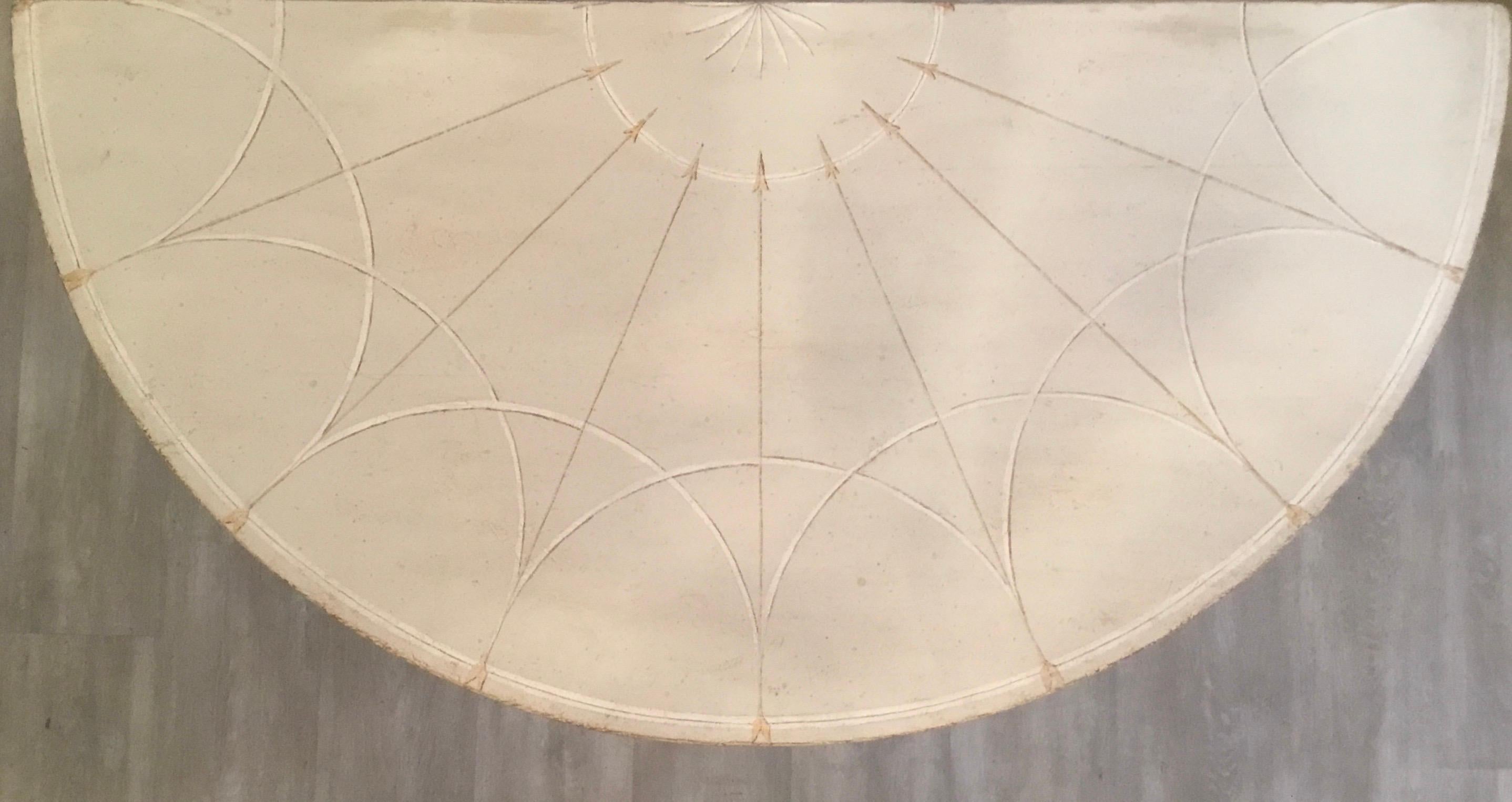 Tavolo francese Demi Lune con vernice decorativa In condizioni buone in vendita a Washington, DC