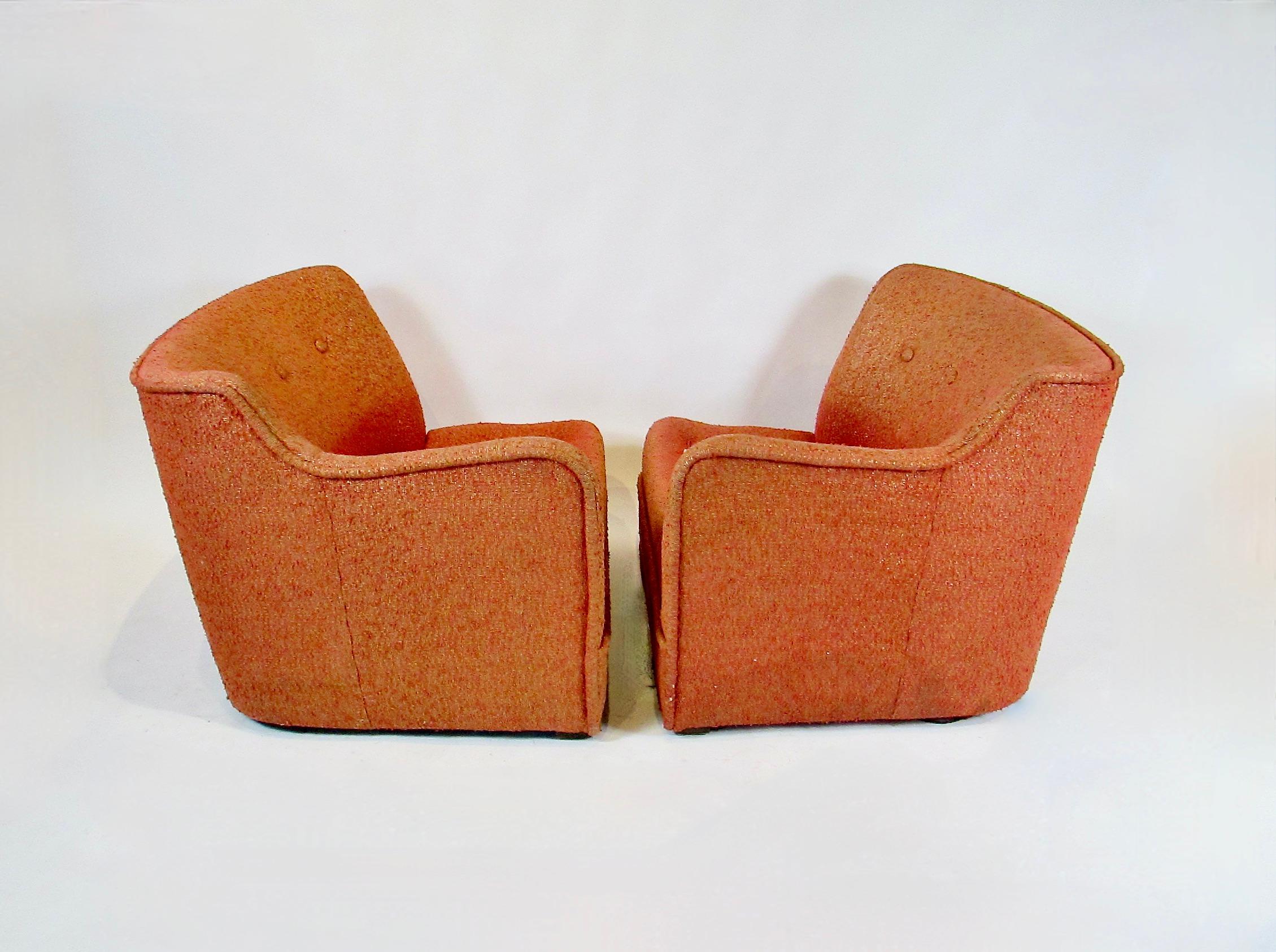 As Found Pair of 1940s Hollywood Regency Right and Left chairs or settee (Polster) im Angebot