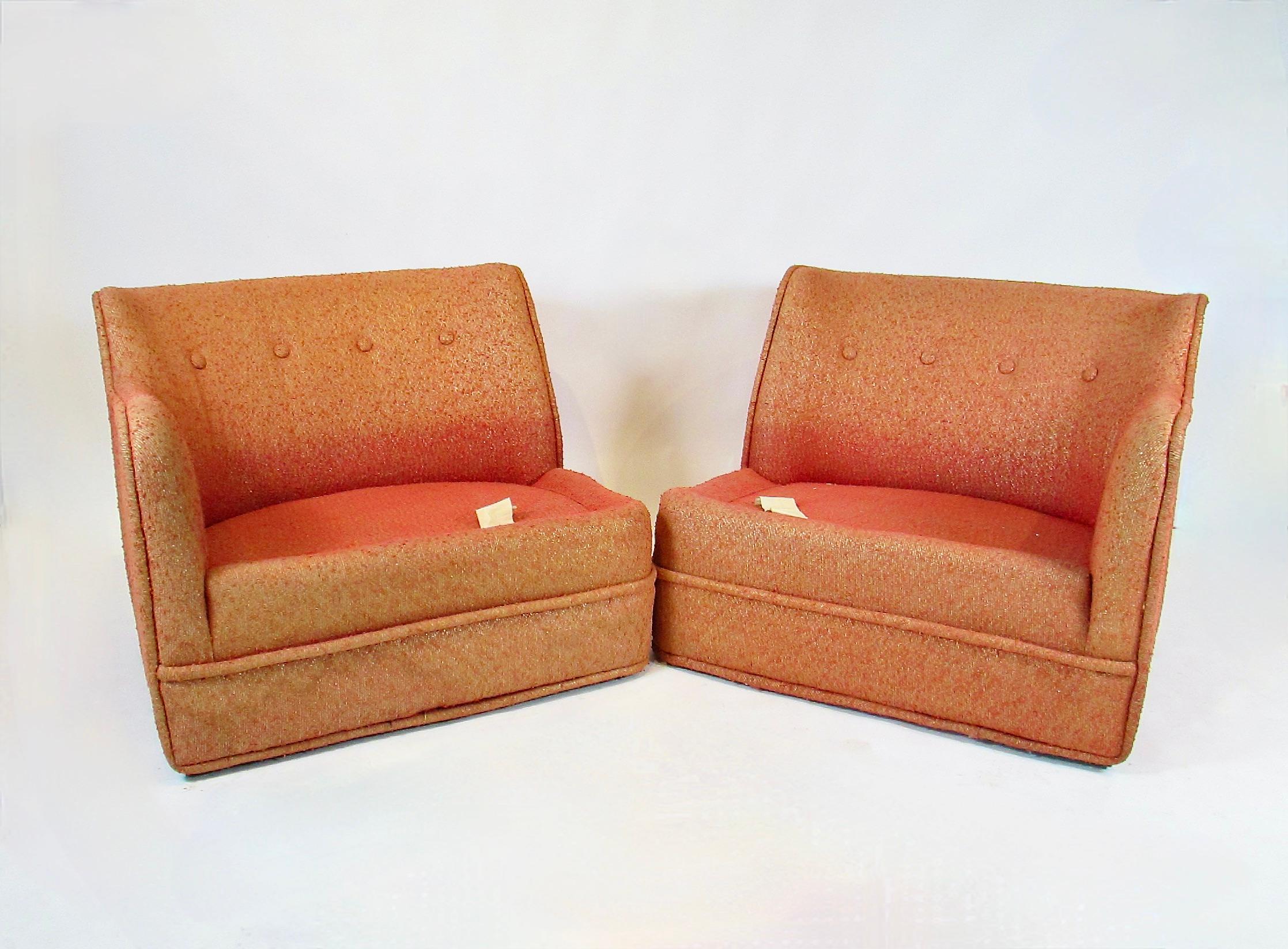 As Found Pair of 1940s Hollywood Regency Right and Left chairs or settee im Angebot 2