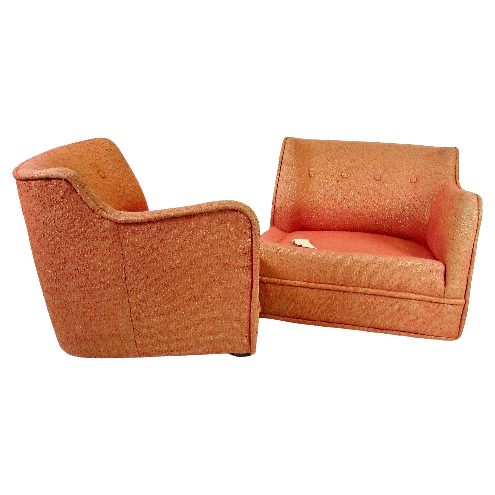 As Found Pair of 1940s Hollywood Regency Right and Left chairs or settee im Angebot