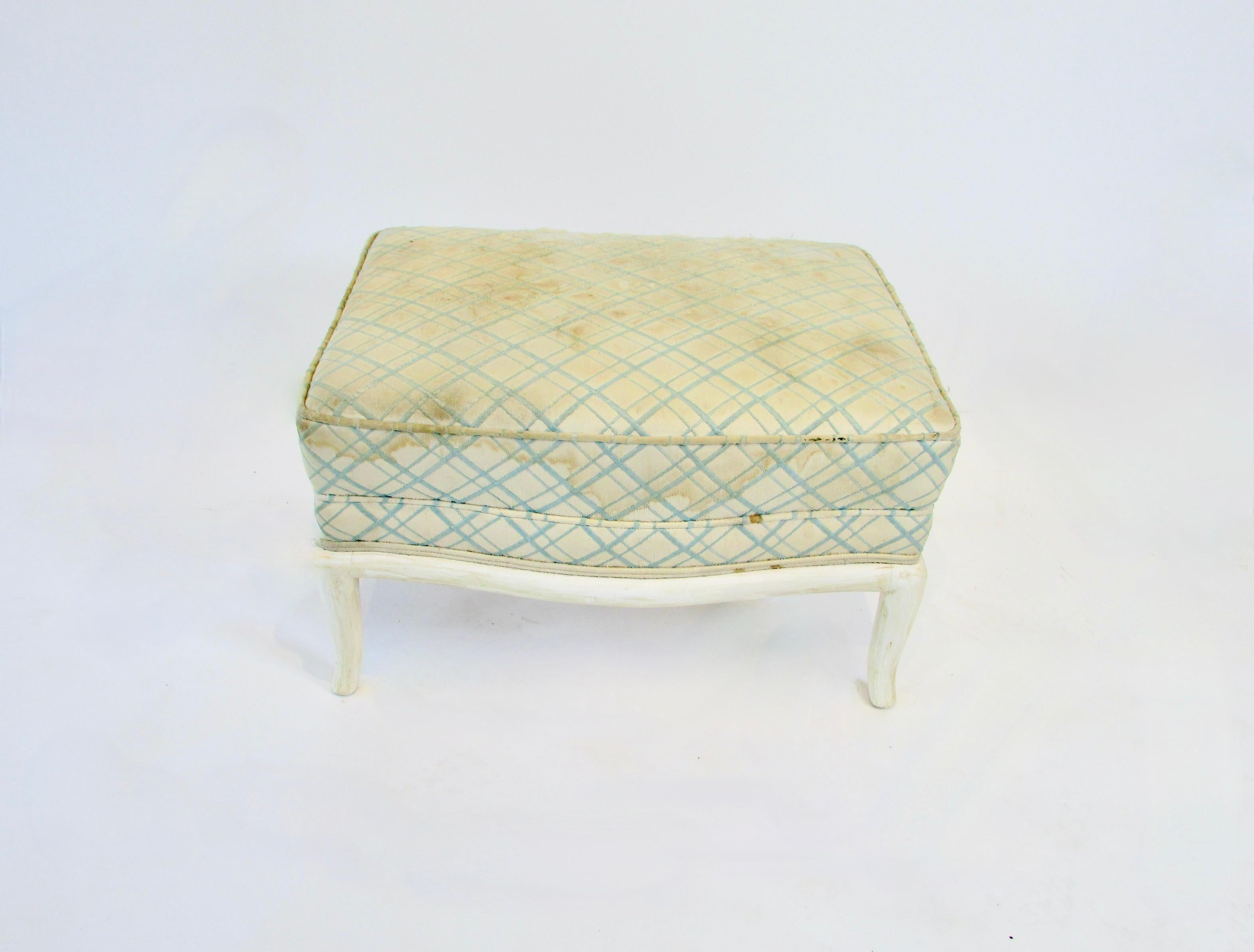 American As Found Robsjohn Gibbings for Widdicomb Footstool or Ottoman For Sale