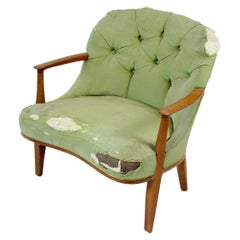 As found  single Edward Wormley Dunbar wood trim Janus chair model 5705
