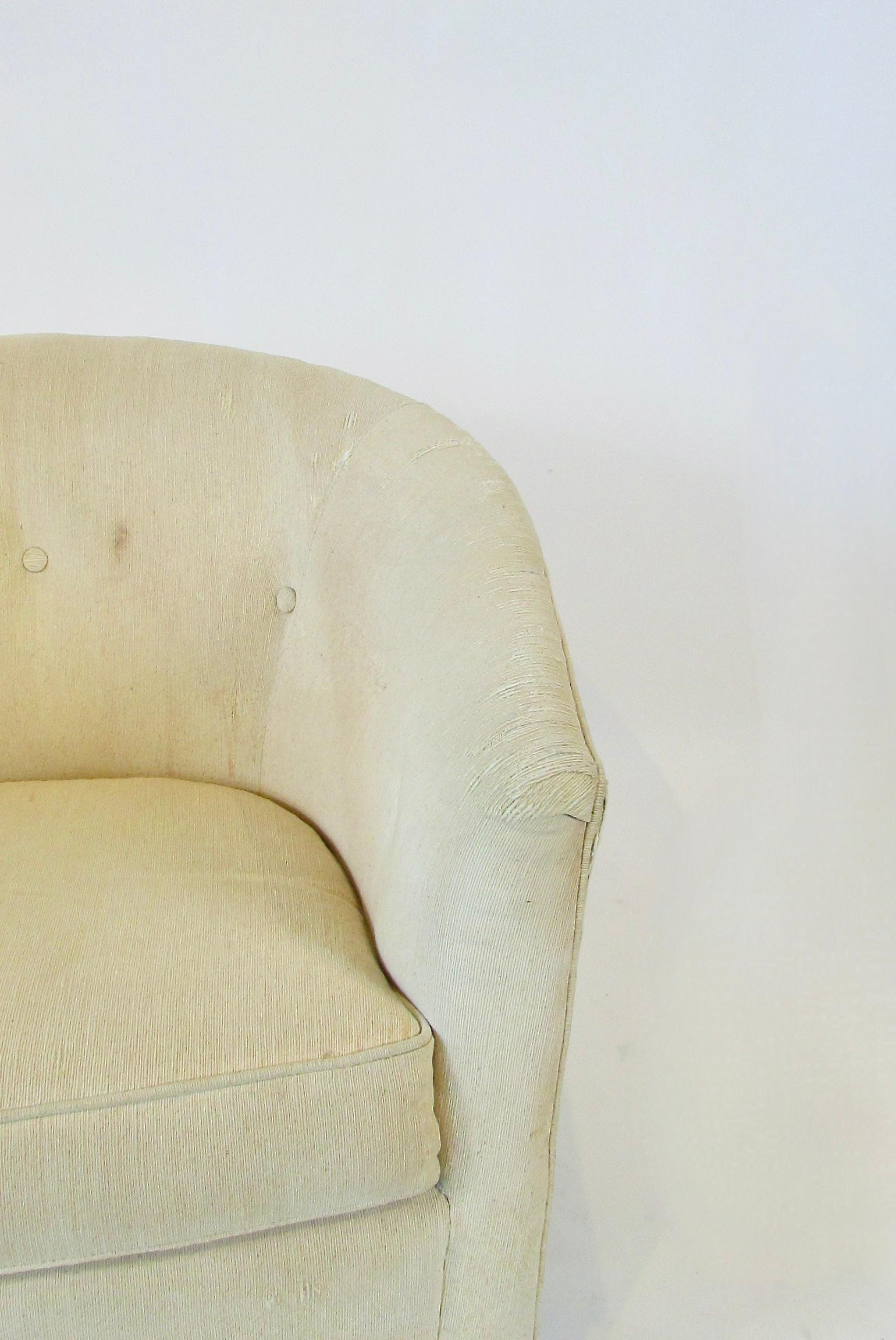 As is Milo Baughman style Bernhardt Flair swivel tilt barrel back lounge chair For Sale 5