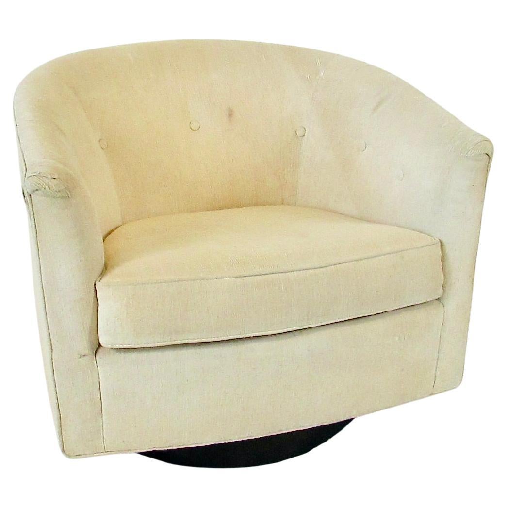 Wie Milo Baughman Stil Bernhardt Flair Drehkipp Fass zurück Lounge Stuhl