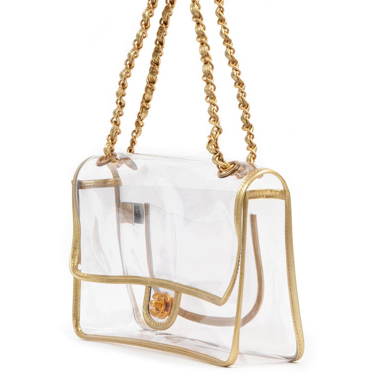 As New Chanel Transparent PVC Classic Flap Bag