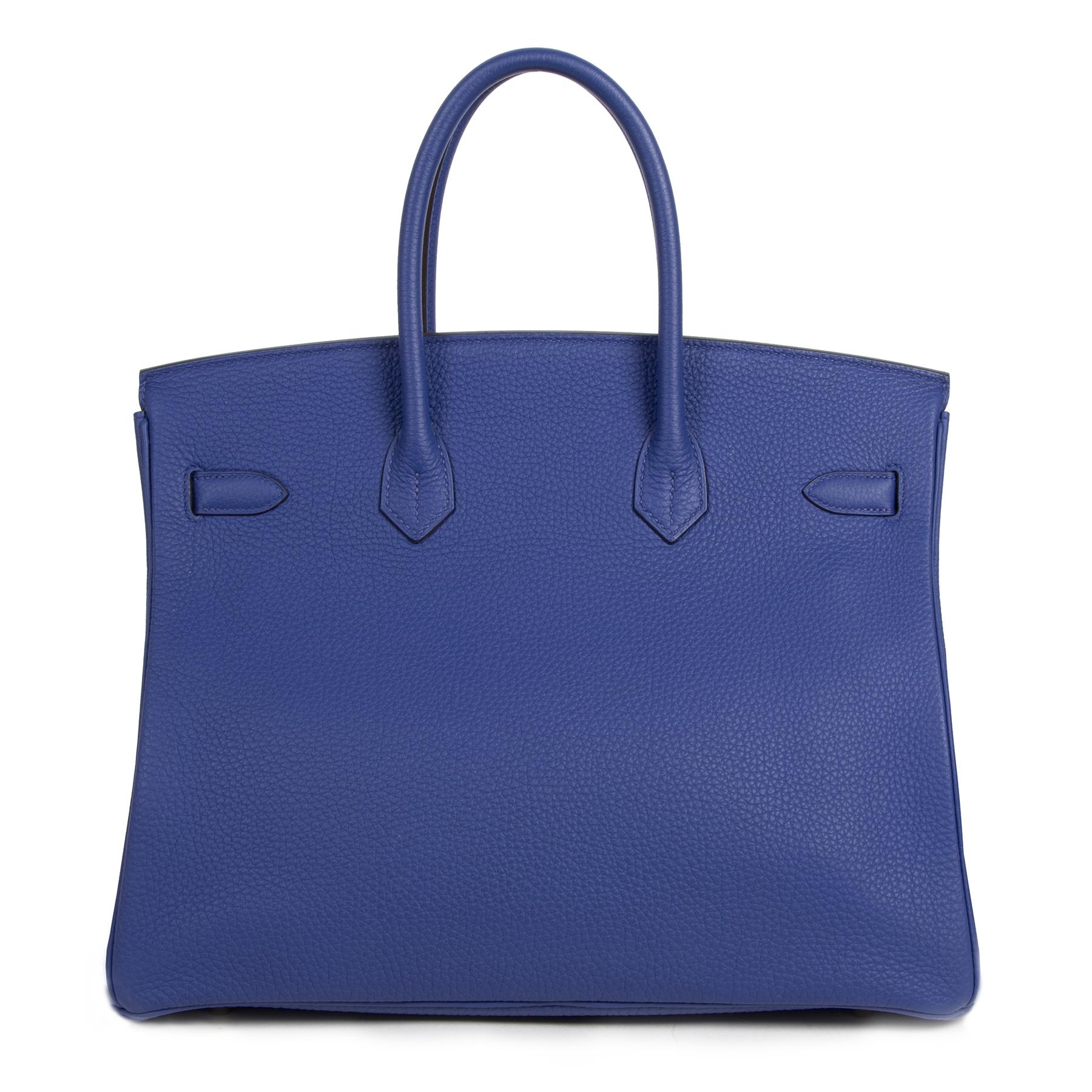 As New Hermes Birkin 35 Blue Electrique GHW In Excellent Condition In Antwerp, BE