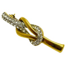 Spilla vintage con strass d'oro firmata A&S