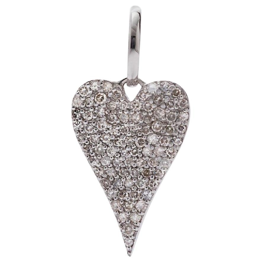 AS29 18 Karat White Gold Pave Diamond Heart Pendant