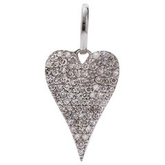 AS29 18 Karat White Gold Pave Diamond Heart Pendant