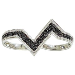 AS29 Anillo de oro de 18 quilates "Flecha" de diamantes para dos dedos