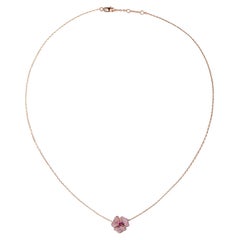 AS29 Bloom Mini Flower Necklace with Light Pink Sapphires
