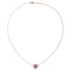 AS29 Bloom Mini Flower Necklace with Light Pink Sapphires