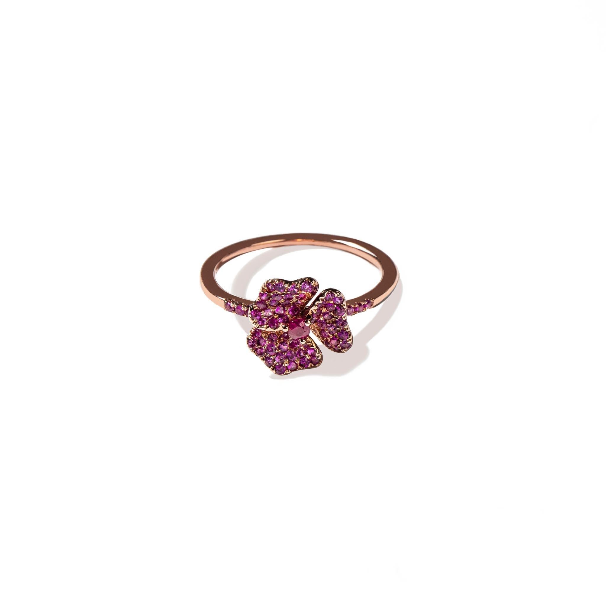 pink sapphire flower ring