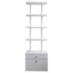 Pensile AS6 largo 24" con scaffali e cassetti in laccato bianco