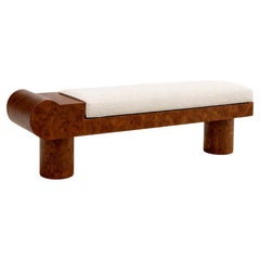 Asa Bench – Sculptural Wood Bench, Walnut Oak or Burl Wood