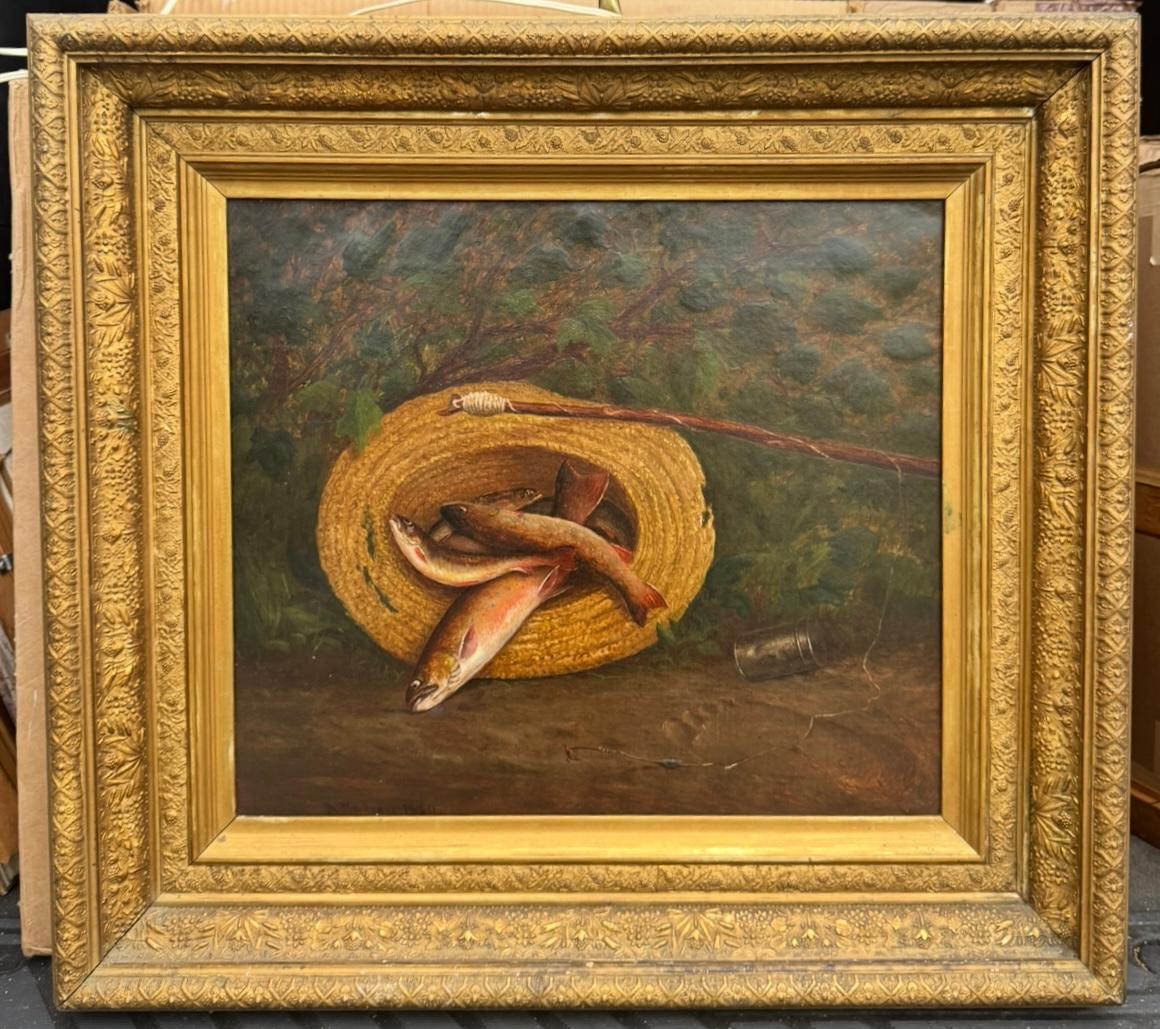 Antique poteau de pêche réaliste Sporting Art Realist Southern Trout