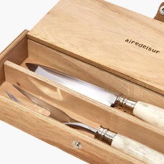 Asado Carving Set , Polished Horn & Alpaca Silver