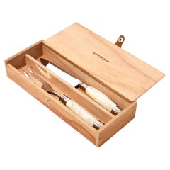 Asado Carving Set , Polished Horn & Alpaca Silver