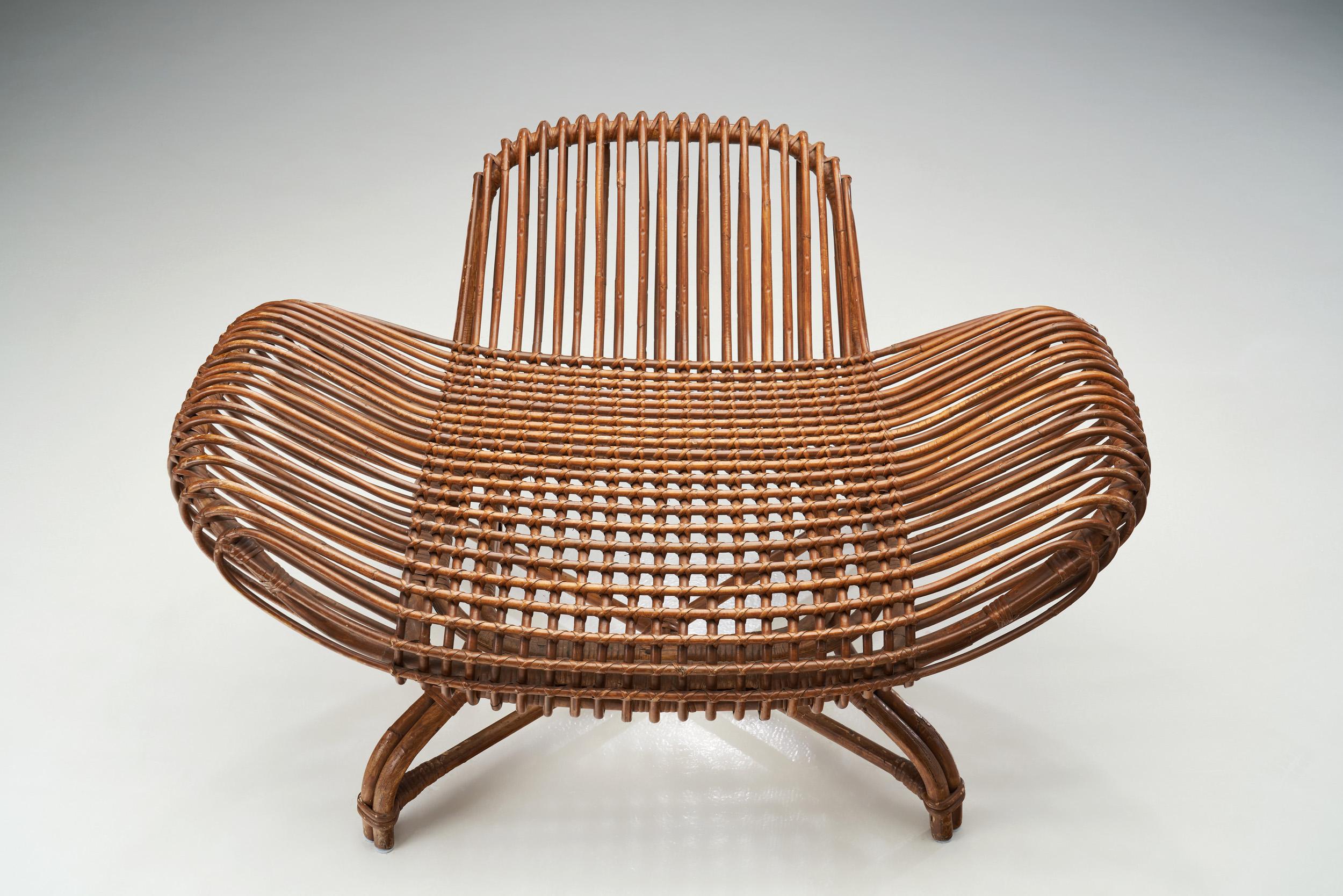 Asanao Uematsu Gemma Boutique Edition Bamboo and Wicker Chair, Japan, 1960s 4